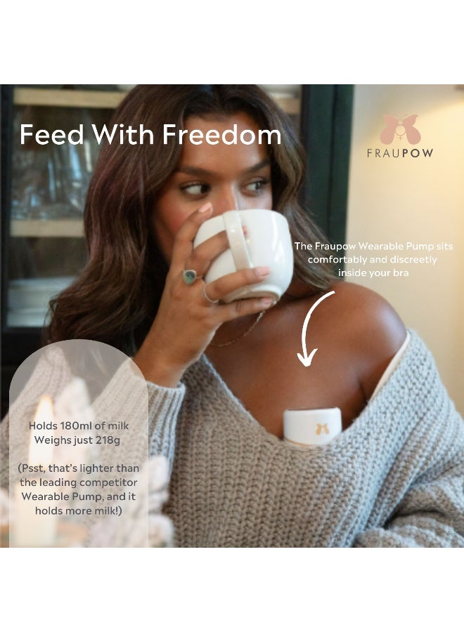 Fraupow Wearable Hands-Free Breast Pump with 4 Pumping Modes | Rechargeable & Portable Electric Milk Catcher | Award Winning Wireless Breast Milk Collector | Includes Midwife Consultation & Breastfeeding Course - Image 2