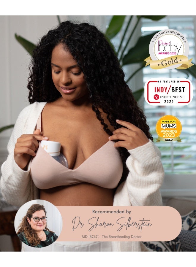 Fraupow Wearable Hands-Free Breast Pump with 4 Pumping Modes | Rechargeable & Portable Electric Milk Catcher | Award Winning Wireless Breast Milk Collector | Includes Midwife Consultation & Breastfeeding Course - Image 3
