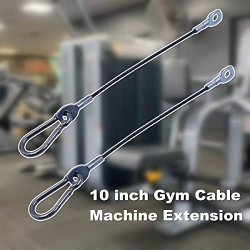 J Bryant 10" Cable Machine Extension Gym Cables (2 Pcs) with Stainless Steel Carabiner for Home Gym Pulley Systems - Image 5