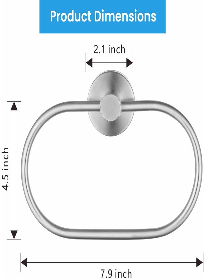 Pivalo 304 Grade Stainless Steel Towel Ring Oval Hand Towels Hanger Napkin Holder Stand Bathroom Accessories for Kitchen Home and Wash Basin (Pack of 1) - Image 2