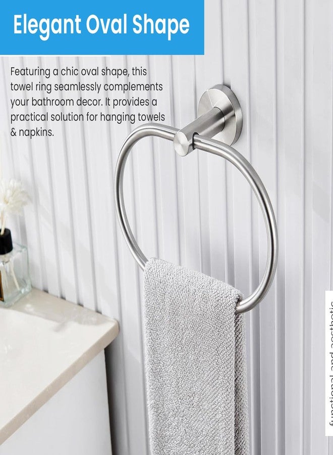 Pivalo 304 Grade Stainless Steel Towel Ring Oval Hand Towels Hanger Napkin Holder Stand Bathroom Accessories for Kitchen Home and Wash Basin (Pack of 1) - Image 4