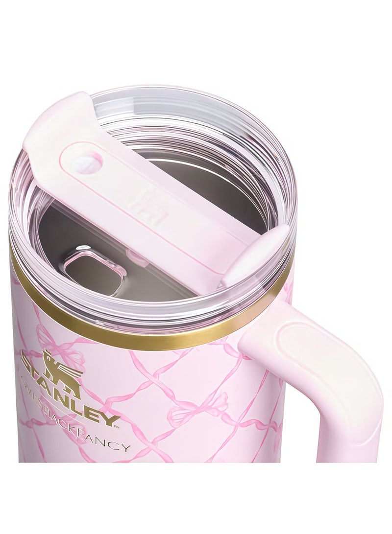 Stanley 1913 x LoveShackFancy Holiday Quencher® H2.0 FlowState™ Tumbler | 40 OZ-Baby Bow Pink Peppermint - Image 3