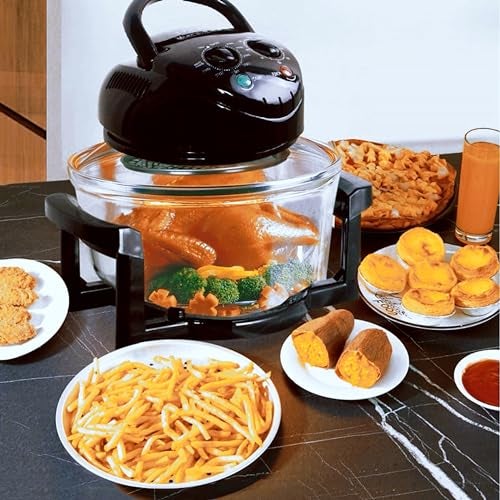 Olpad Air Fryer Oven with Rotisserie and Dehydrator Halogen Oven 1400W Turbo Oven 13L Electric Fryer | Halogen Convection Oven with Extension Ring Healthy Kitchen Low Fat Portable - Image 5