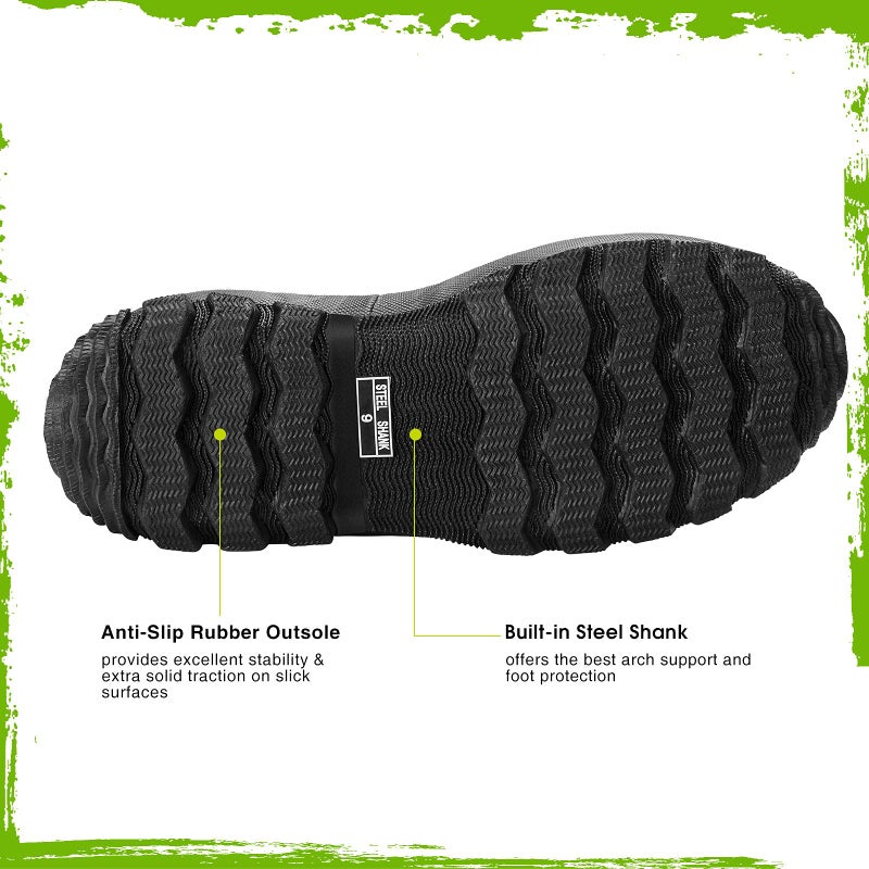 TIDEWE Rubber Boots for Men, 5.5mm Neoprene Insulated Rain Boots with Steel Shank, Waterproof Mid Calf Hunting Boots, Sturdy Rubber Work Boots for Farming Gardening Fishing (Next Camo G2 Size 12) - Image 5