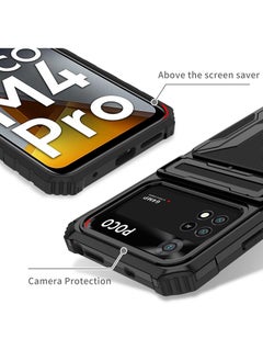 RICOONLINE Shockproof Protective Cases Cover Compatible for Xiaomi Poco m4 Pro 4G Black  - Image 4