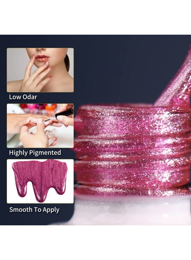 Clara Colors طقم طلاء أظافر جل بعيون قطة بـ 12 لون ليس طلاء أظافر مغناطيسي أسود طقم طلاء أظافر هولوجرافيك لامع سلسلة مجرة 9D مع 2 عصا مغناطيسية للاستخدام المنزلي DIY نقع UV LED - Image 2