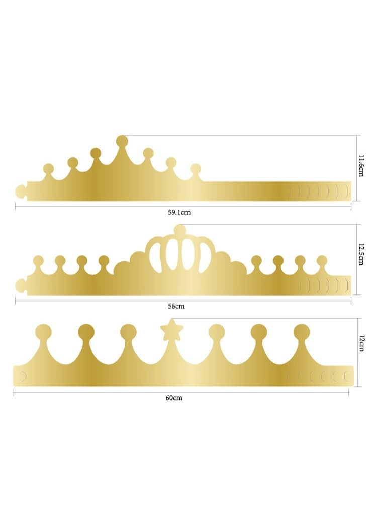 بابونا 20 قطعة ذهبية، 4 أنماط من قبعات الحفلات القابلة للتعديل، تيجان ورقية لأعياد الميلاد، الملكات، ديكورات اليوبيل للاحتفالات، حفلات اليوبيل - Image 2