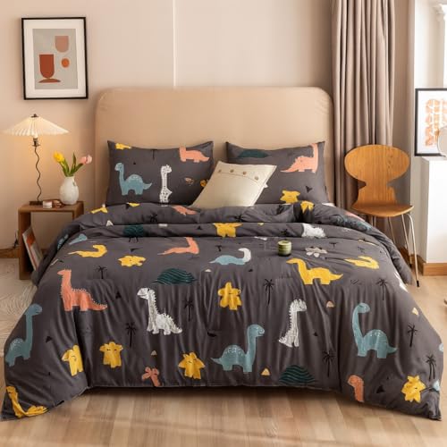 PRISCILLA 200 GSM 400 TC Kids Glace Cotton Reversible Cartoon Printed Double Bed King Size Comforter With Matching Bedsheet 90 * 100 With 2 Pillow Covers Set Of 4 Pieces (Design 22),Multicolour - Image 2