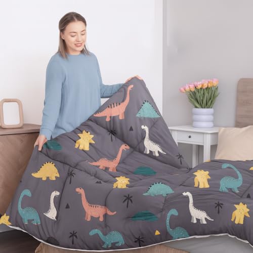 PRISCILLA 200 GSM 400 TC Kids Glace Cotton Reversible Cartoon Printed Double Bed King Size Comforter With Matching Bedsheet 90 * 100 With 2 Pillow Covers Set Of 4 Pieces (Design 22),Multicolour - Image 3