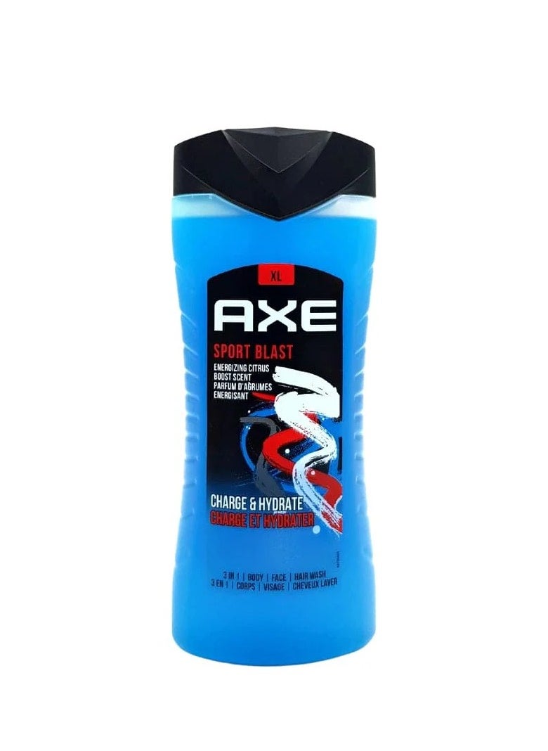 Axe Sport Blast 3 In 1 Body Face Hair Wash for Men 400 ml 