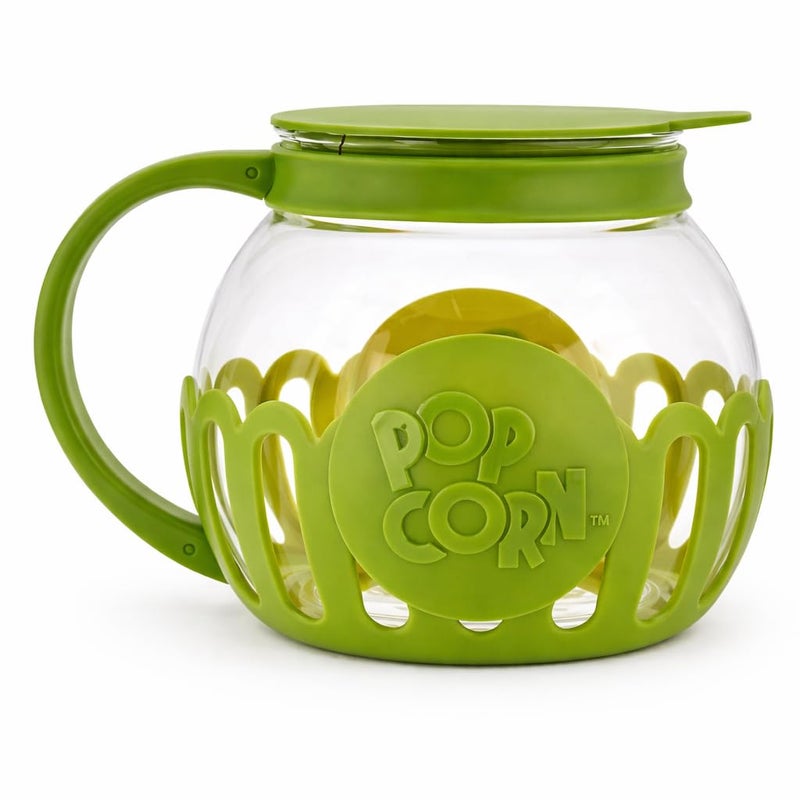 Ecolution MicroPop Microwave Popcorn Popper 15 QT Temperature Safe Glass wMulti Purpose Lid Snack Size Green - Image 2
