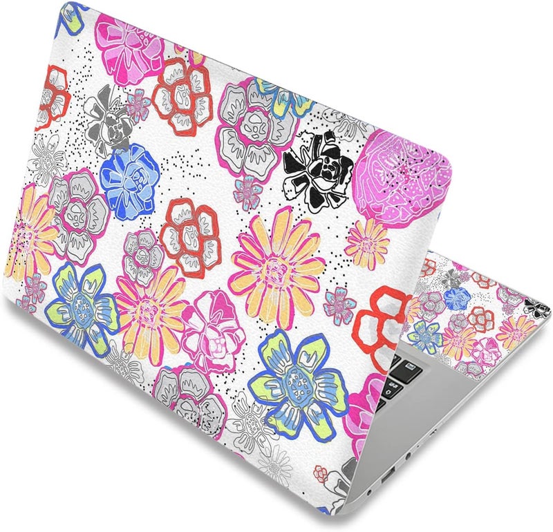 Laptop Skin Sticker Decal,12" 13" 13.3" 14" 15" 15.4" 15.6 inch Laptop Skin Sticker Cover Art Decal Protector Notebook PC (Colorful Flowers)