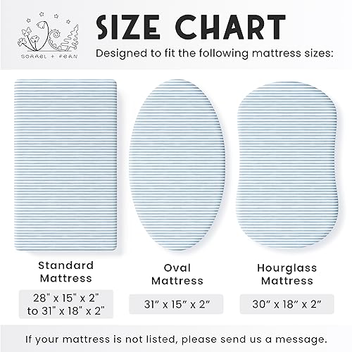 Sorrel + Fern Baby Bassinet Sheets for Boy, Girl (Airplanes & Clouds) 2-Pack - Fitted Bedside Bassinet Sheets - Buttery Soft Cotton Blend for Standard Mattress Pad - Image 5