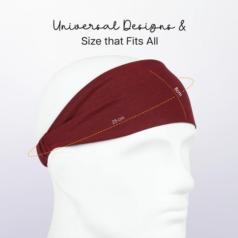 WiseLife Lightweight Headband for Men & Women | Strapless Sweatband for Gym | Sports Unisex Head Band for Exercise, Fitness, Workout, Tennis, Cycling, Badminton & Other Sports (Maroon) - Image 2