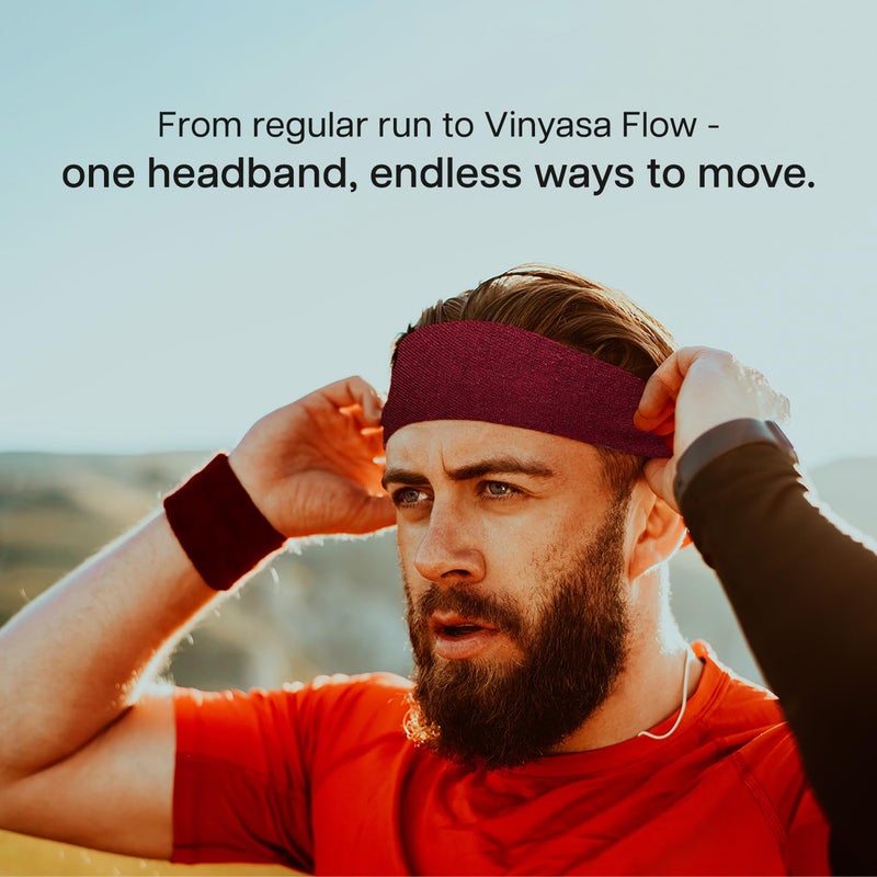 WiseLife Lightweight Headband for Men & Women | Strapless Sweatband for Gym | Sports Unisex Head Band for Exercise, Fitness, Workout, Tennis, Cycling, Badminton & Other Sports (Maroon) - Image 4