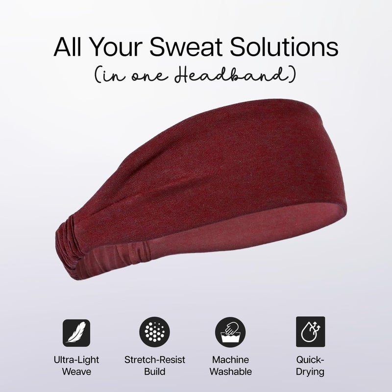 WiseLife Lightweight Headband for Men & Women | Strapless Sweatband for Gym | Sports Unisex Head Band for Exercise, Fitness, Workout, Tennis, Cycling, Badminton & Other Sports (Maroon) - Image 3