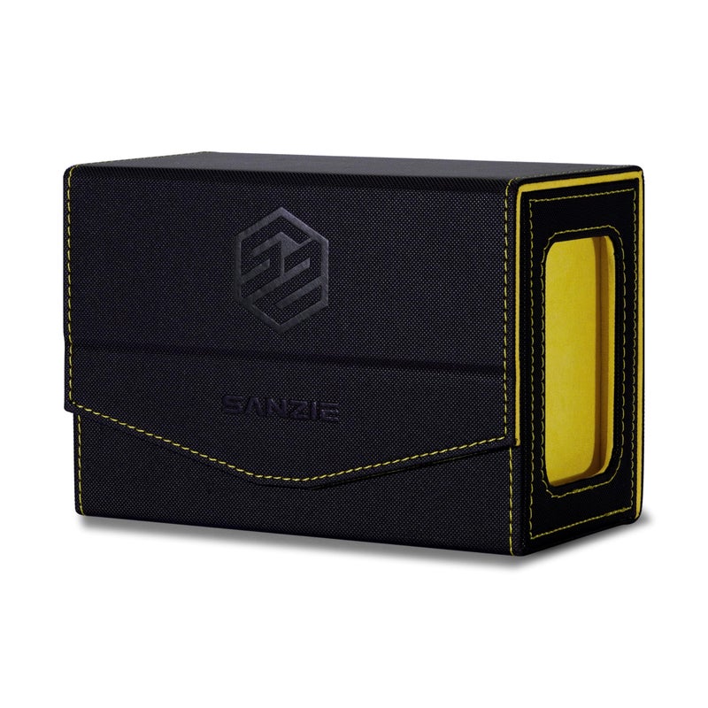SANZIE Card Deck Box for MTG Commander Deck Box with 2 Toploaders 35PT fits 240+ Single Sleeved Trading Cards PTCG TCG Deck Box for Trading Cards (Black) - Image 1