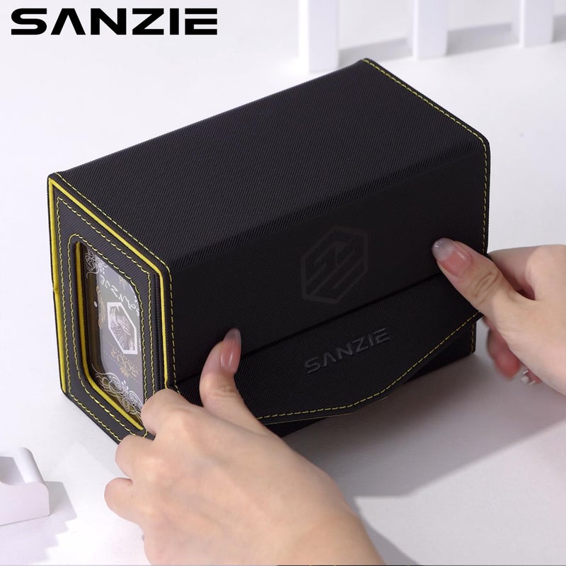 SANZIE Card Deck Box for MTG Commander Deck Box with 2 Toploaders 35PT fits 240+ Single Sleeved Trading Cards PTCG TCG Deck Box for Trading Cards (Black) - Image 5