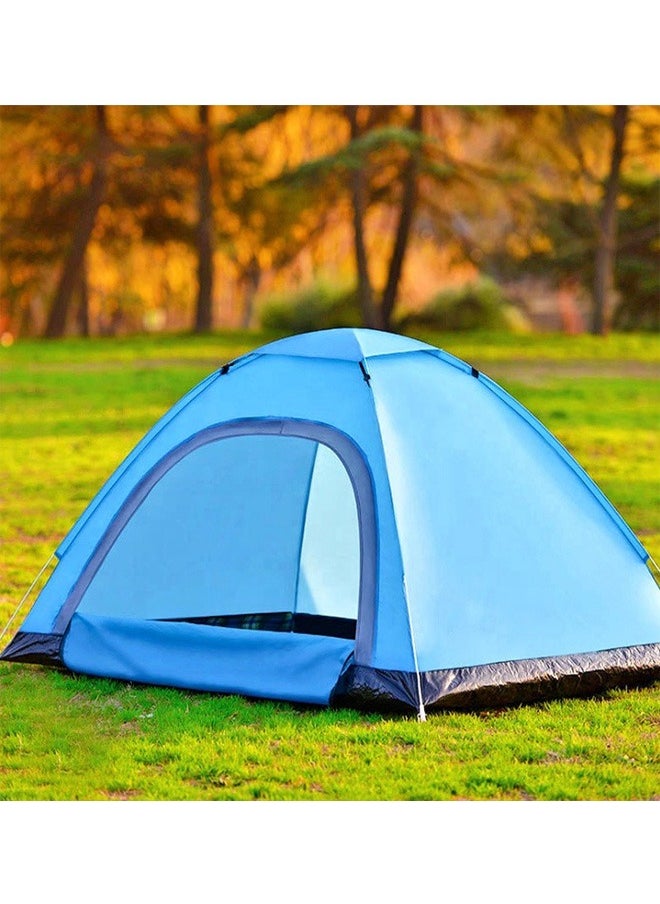 BLOOMING TIME Automatic Pop-Up Tent For 3-4 People, Waterproof, Sunscreen, Essential For Camping, Blue  - Image 1