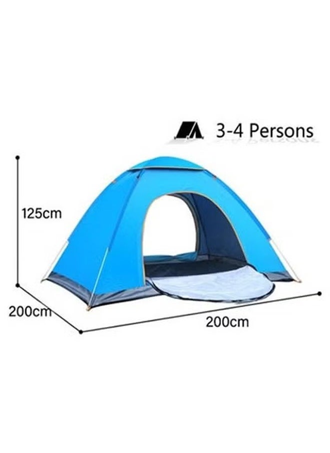 BLOOMING TIME Automatic Pop-Up Tent For 3-4 People, Waterproof, Sunscreen, Essential For Camping, Blue  - Image 2