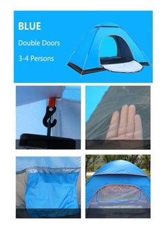BLOOMING TIME Automatic Pop-Up Tent For 3-4 People, Waterproof, Sunscreen, Essential For Camping, Blue  - Image 4