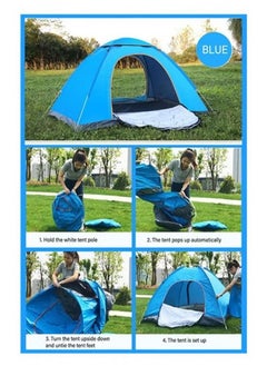 BLOOMING TIME Automatic Pop-Up Tent For 3-4 People, Waterproof, Sunscreen, Essential For Camping, Blue  - Image 3