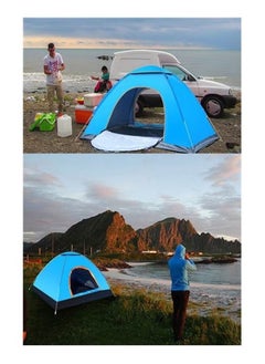 BLOOMING TIME Automatic Pop-Up Tent For 3-4 People, Waterproof, Sunscreen, Essential For Camping, Blue  - Image 5