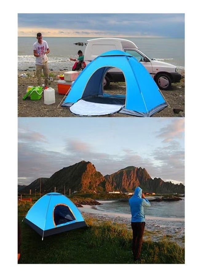 BLOOMING TIME Automatic Pop-Up Tent For 3-4 People, Waterproof, Sunscreen, Essential For Camping, Blue  - Image 5