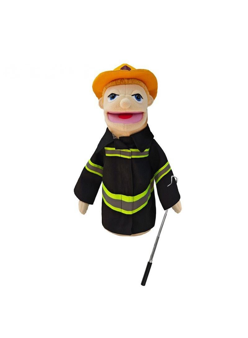 general 1 Pcs Firemen Occupation Professional Figurine Role Playing Parent-Child Interaction Toy Family Companionship Plush Doll Figurine Toy Hand Puppet With Control Lever - Image 1