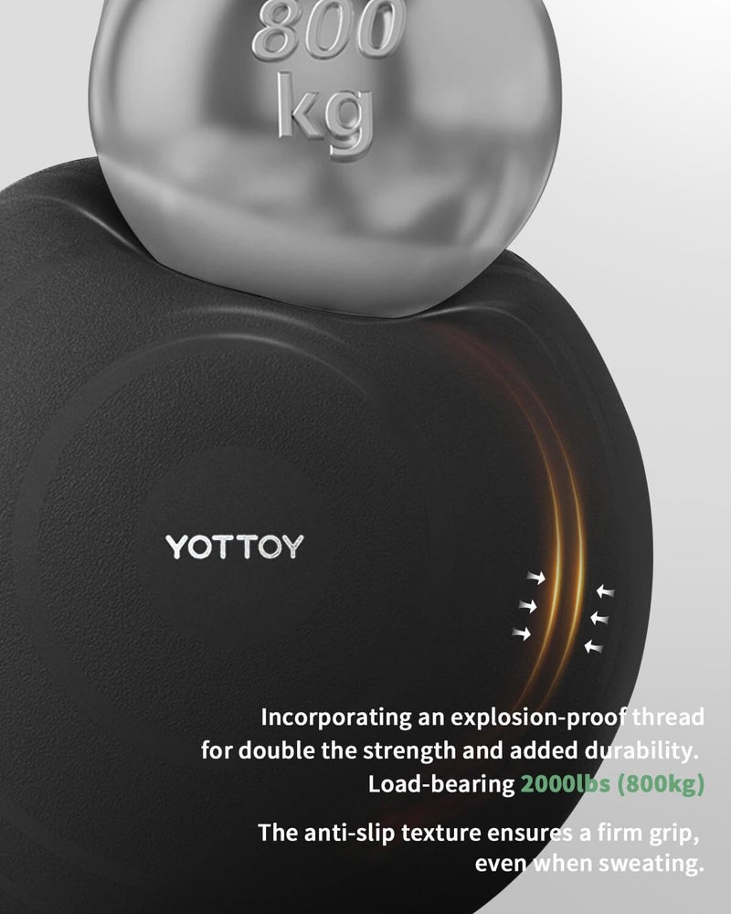 YOTTOY Anti-Burst Exercise Ball for Working Out, Yoga Ball for Pregnancy,Extra Thick Workout Ball for Physical Therapy,Fitness with Pump (Black) - Image 4