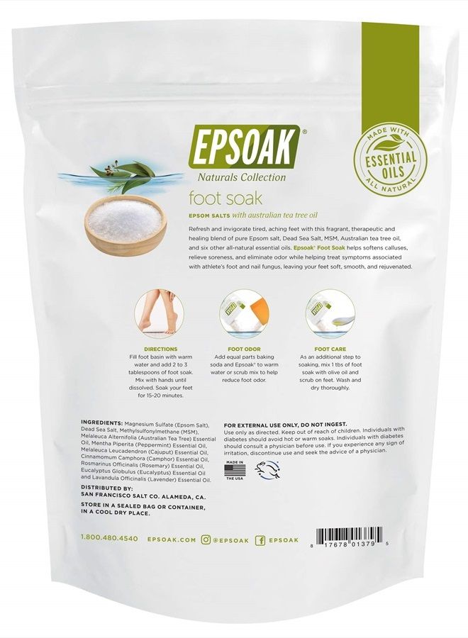 Epsoak Tea Tree Oil Foot Soak with Epsoak Epsom Salt - 2 Pound Value Bag - Made in The USA - Image 4