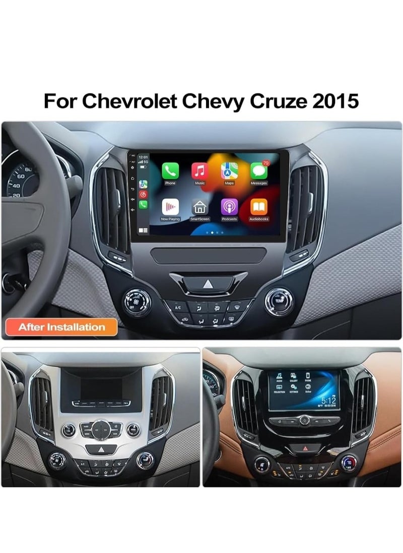 Vierex - Android Car Stereo Screen For Chevrolet Chevy Cruze 2015-2018 Support Apple Carplay Android Auto Wireless QLED Fast Interface Quick Boot AHD Camera Included SIM Card 4GB RAM Bluetooth USB YouTube - Image 1