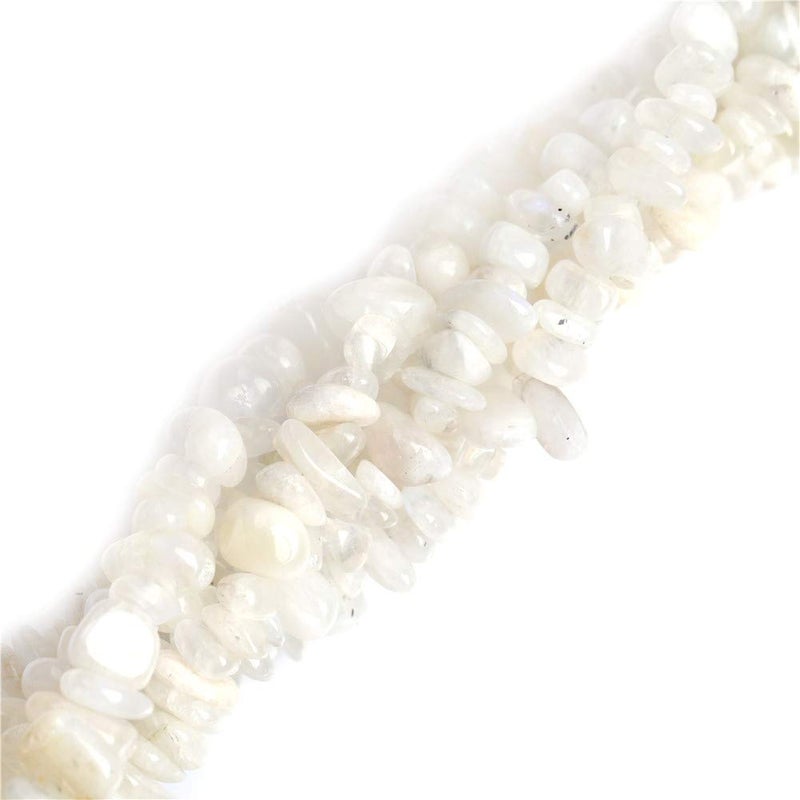 JOE FOREMAN 6-8mm Natural Moonstone Gravel Gemstone Chips Freeform Loose Beads for Jewelry Making Wholesale Cream White 34" - Image 1