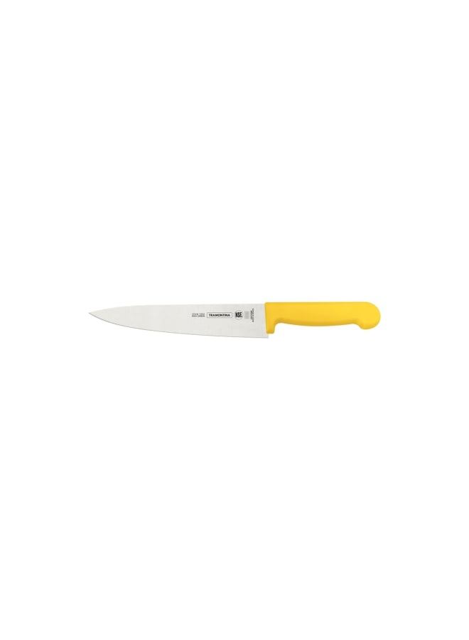TRAMONTINA Professional Meat Knife – 8-Inch Stainless Steel Blade with Yellow Textured Polypropylene Handle – Ergonomic & Sturdy - Image 1