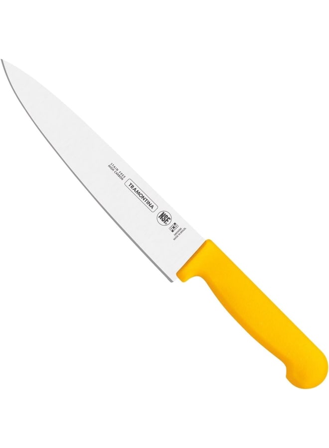 TRAMONTINA Professional Meat Knife – 8-Inch Stainless Steel Blade with Yellow Textured Polypropylene Handle – Ergonomic & Sturdy - Image 2