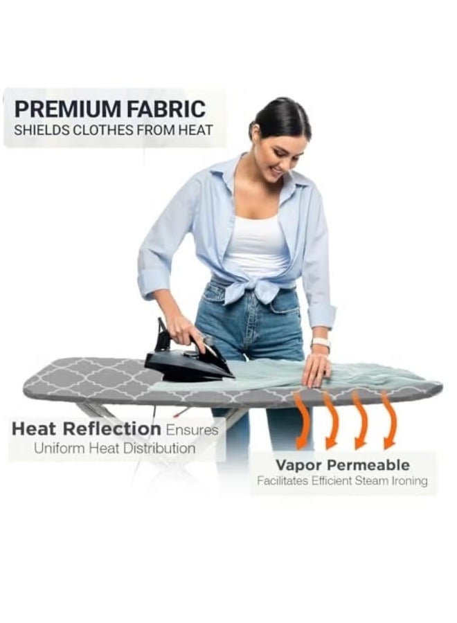 Arabest Ironing Board Cover,110cm×34cm with 5mm Thickened Foam 100% Cotton Material 4 Elastic Fasteners,Scorch & Stain-Resistant iron table cover Heat-resistant, non-slip foldable design - Image 5