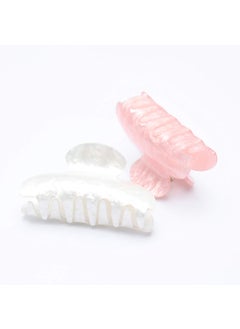 Brinie Hair Claw Clamps Pink Hair Barrettes Medium Non Slip Clips Hair Accessories for Women and Girls 2 PCS BT03PW