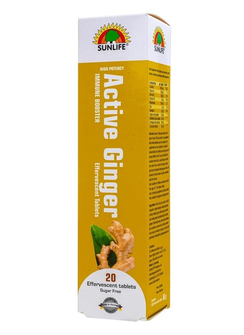 Effervescent Vitamin C With Active Ginger High Potency Sugar Free Immune Booster 20 Tabs