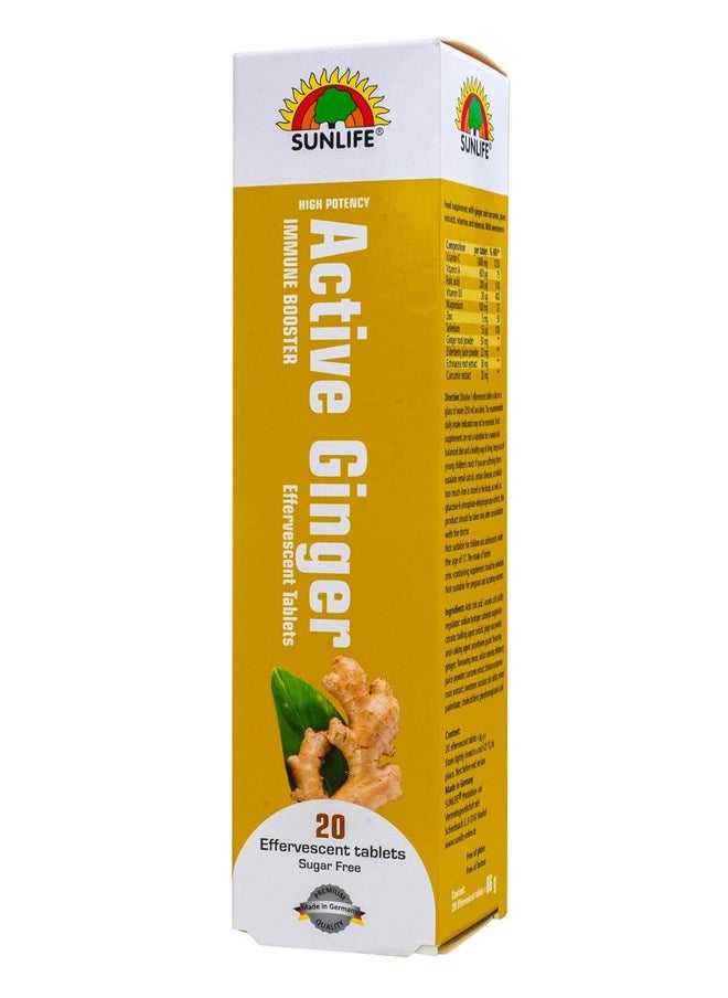 SUNLIFE - Effervescent Vitamin C With Active Ginger High Potency Sugar Free Immune Booster 20 Tabs - Image 1