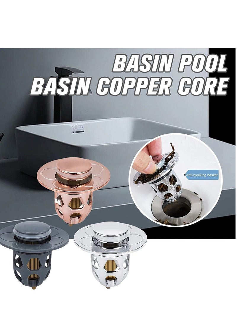 KASTWAVE Pop Up Sink Plug, Universal Bathroom Sink Stopper, Bathroom Sink Plug Pop-up Drain Filter for 1.2-1.5 Inch Basin Sink Stopper, Replacement Drain Plug for Bathroom Basin Sink Kitchen Bidets (Black) - Image 3