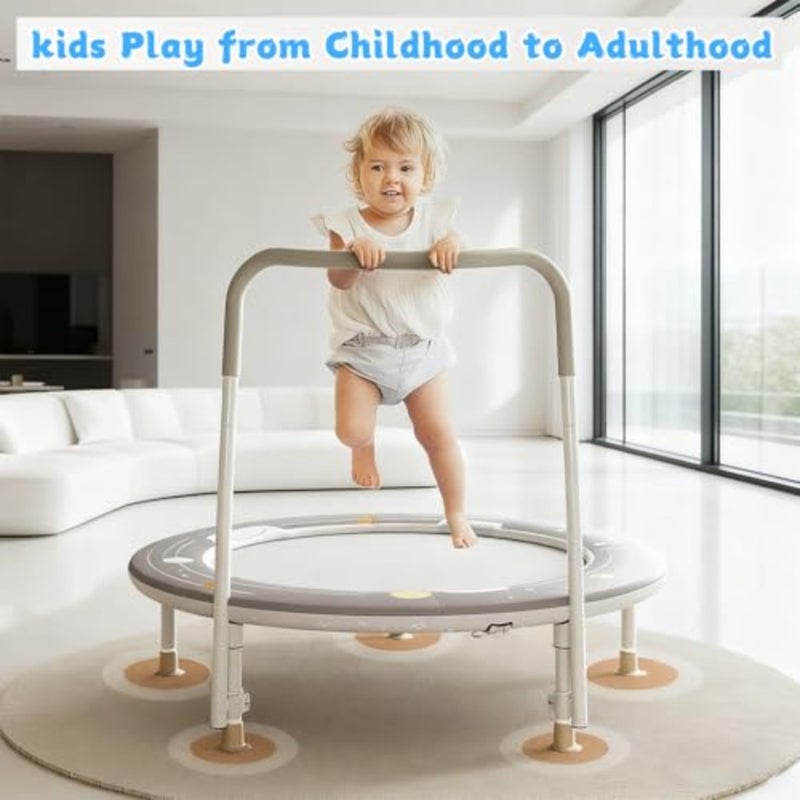 Toddler Trampoline, Foldable Mini Trampoline for Ages 1-6, with Handle, Safety Pad and Legs, Baby Trampoline Indoor/Garden, Gift for Boy and Girl - Image 4