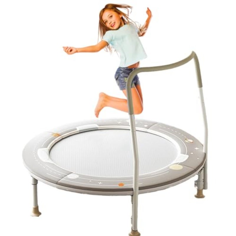 Toddler Trampoline, Foldable Mini Trampoline for Ages 1-6, with Handle, Safety Pad and Legs, Baby Trampoline Indoor/Garden, Gift for Boy and Girl - Image 1