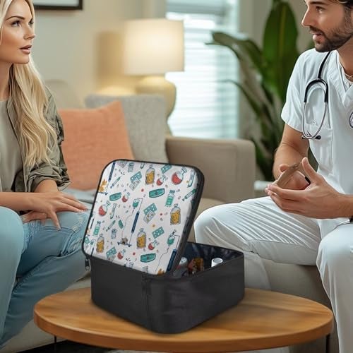 Cugasmaru Emergency Kit Bag First Aid Cross Symbol Empty First Aid Bag for Workplace Church and Home Preparedness Built with AbrasionResistant Fabric MOLLE Compatibility Lightweight Carry Handle - Image 3