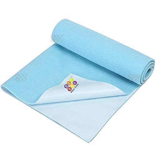 Bey Bee BeyBee Waterproof Quick Dry Sheet for Baby Bed Pad AntiPiling Fleece Extra Absorbent Washable Matress Protector Baby Bed Protector Sheet for Toddler Children Large Size 140x100cm Sea Blue - Image 4