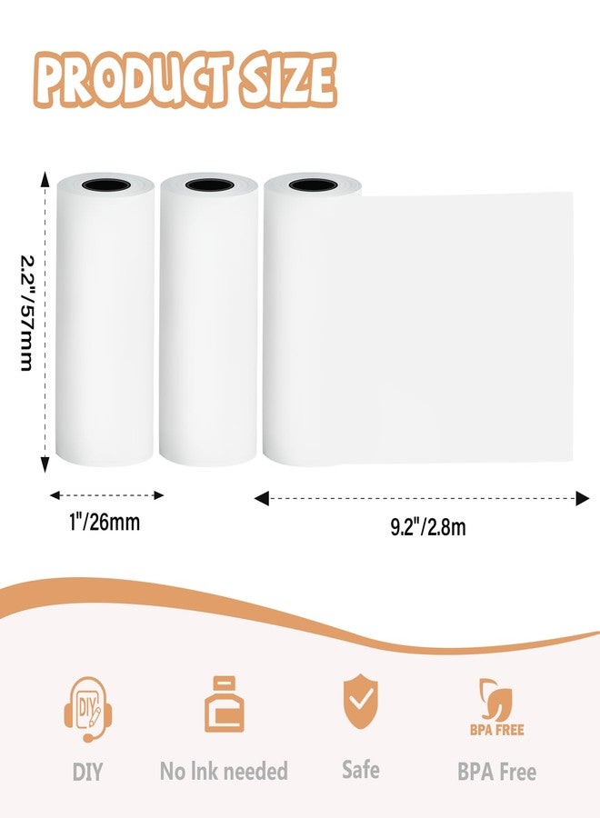 NDYIN Self-Adhesive Thermal Paper, 57mm × 2.8m Mini Printer Papers Sticker Paper Thermal Printing Labels, Black on White, Compatible with D20, D21, S1 Mini Label Printers, 3 Rolls - Image 2