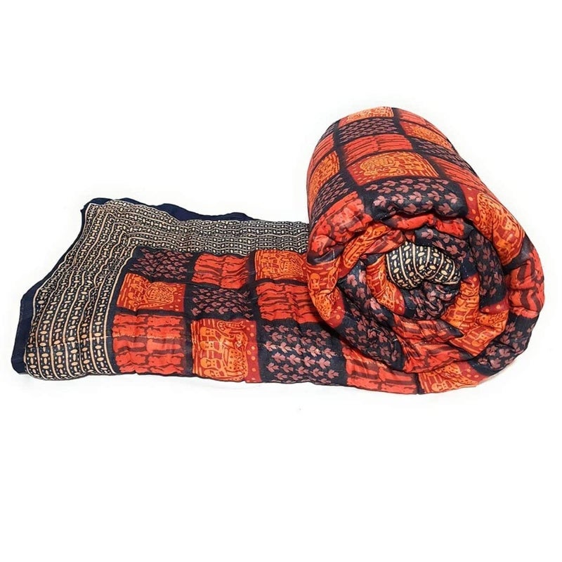 SAMRADHI Traditional Famous Jaipuri Beautiful Floral Print in Multi Colour Jaipuri Rajai/Razai/Quilt Double/Double Bed Quilt/Comforter/AC Quilt/AC Comforter - Image 1