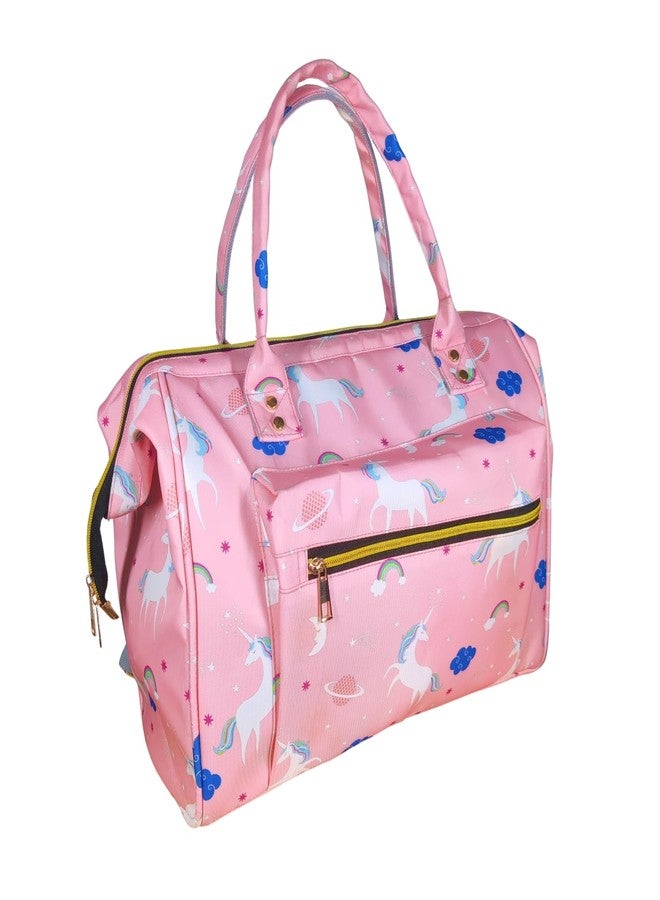 Tip 'n' Top Diaper Bag for Mother's Maternity Travel Hand Bag for Baby Diaper Baby Bag (Pink Unicorn) - Image 1