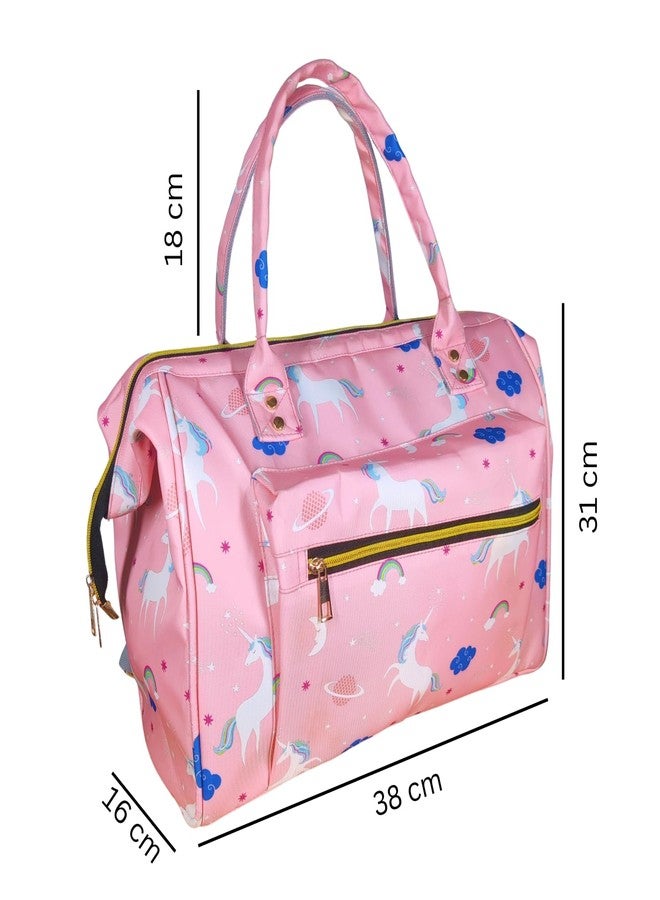 Tip 'n' Top Diaper Bag for Mother's Maternity Travel Hand Bag for Baby Diaper Baby Bag (Pink Unicorn) - Image 2