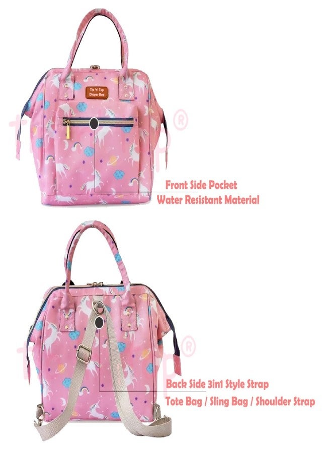 Tip 'n' Top Diaper Bag for Mother's Maternity Travel Hand Bag for Baby Diaper Baby Bag (Pink Unicorn) - Image 3