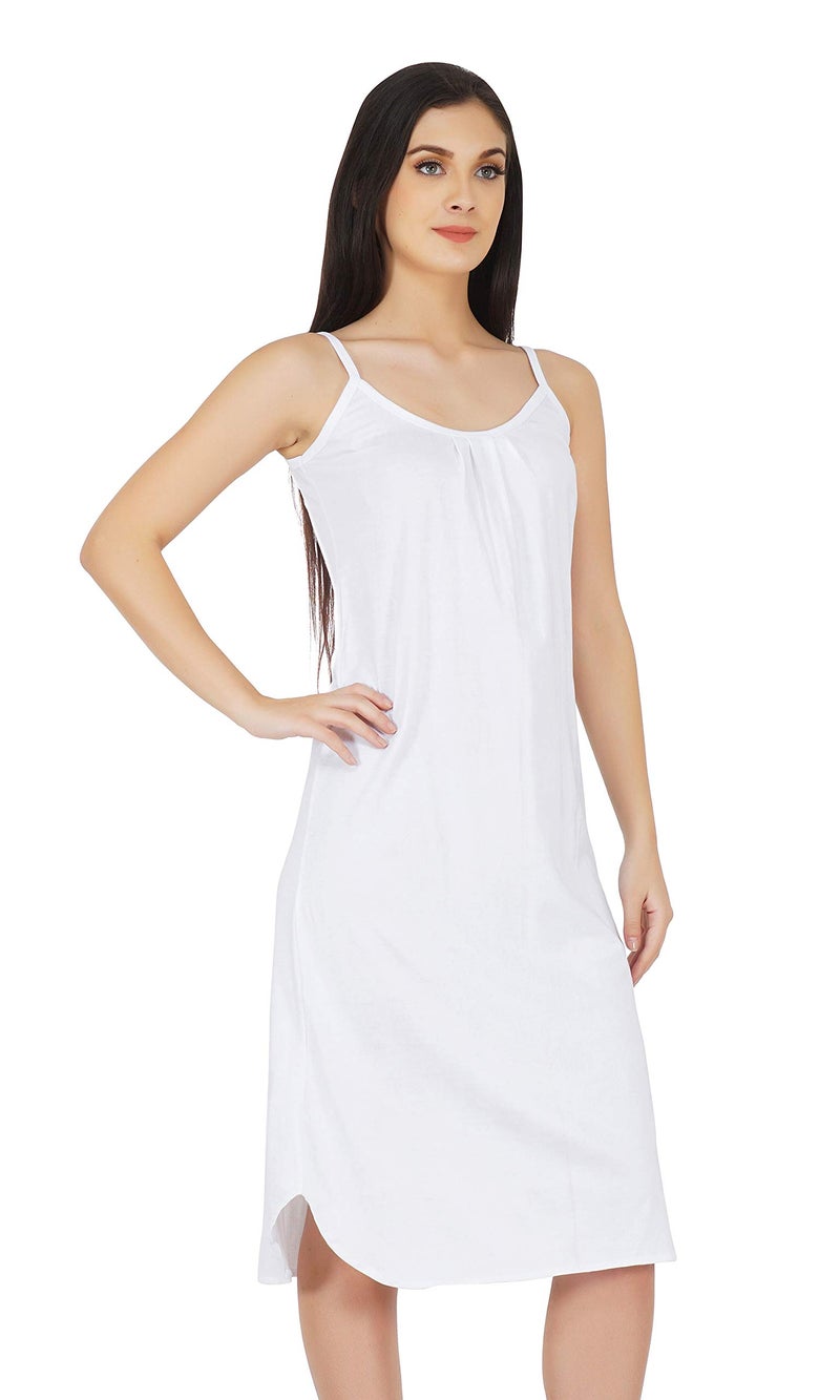 BLAZON Women's Cotton Hosiery Solid Maxi Sublime Night Dress (13005 White_01_S_White_S) - Image 4